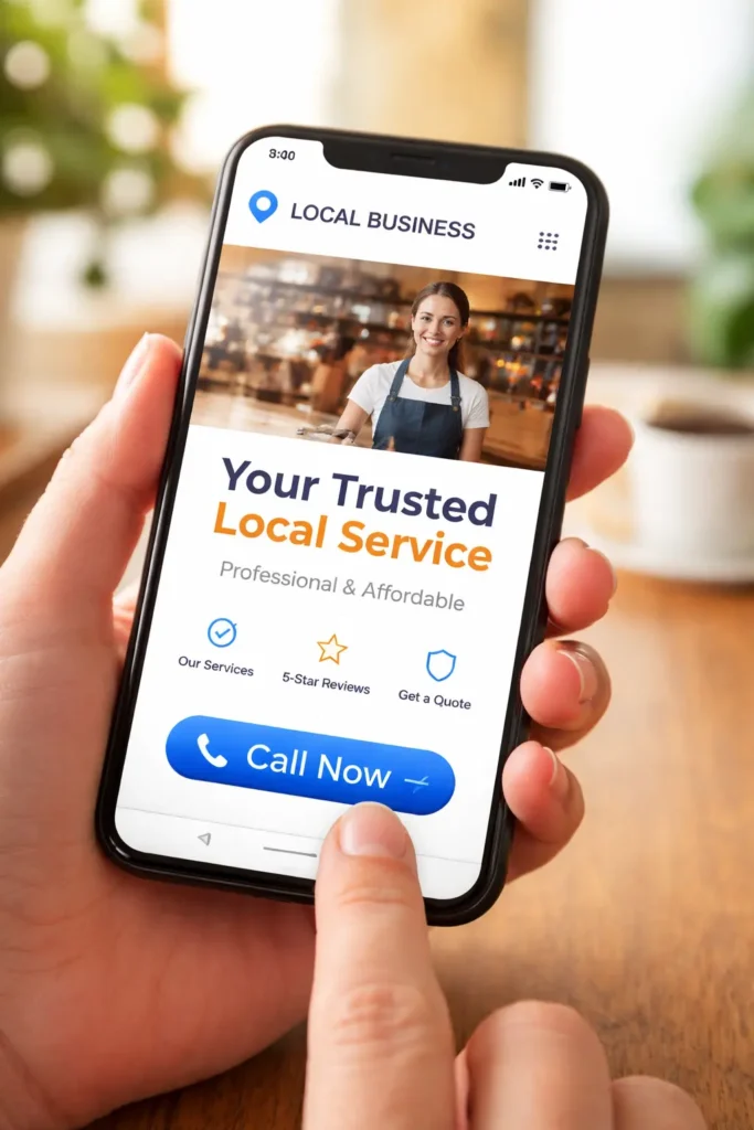 Mobile optimized website design essential for small business digital marketing.