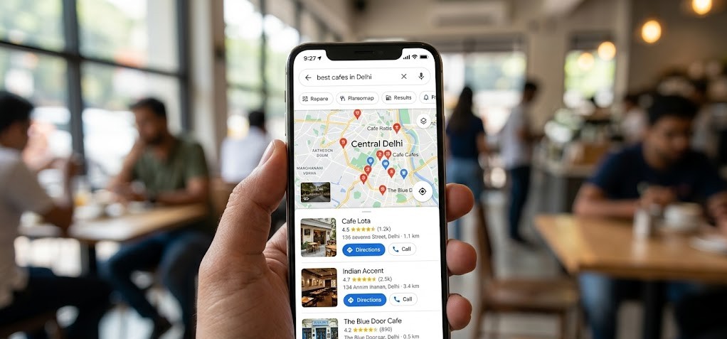 Local SEO search results on smartphone