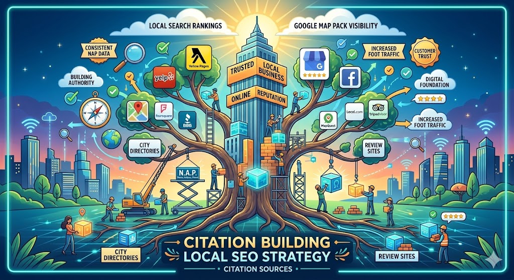 Local citation building process for higher rankings